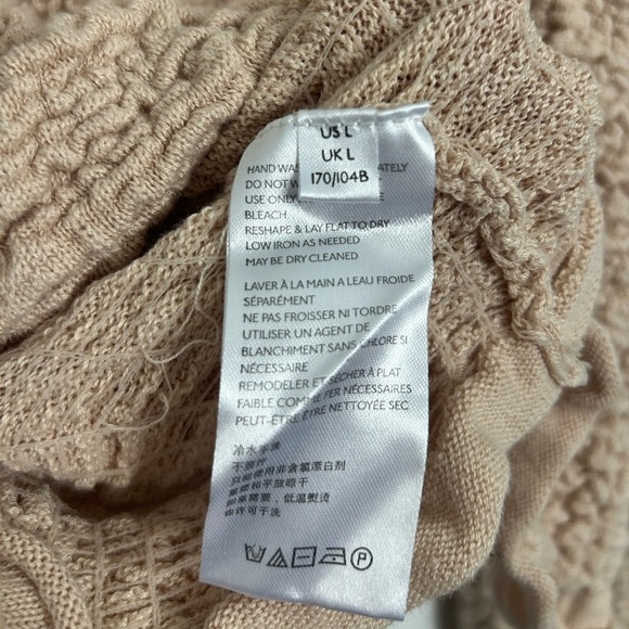 Free People Rosehip Cardi in Rose Water size large Lettuce trim Bohemian 90s - Picture 12 of 16